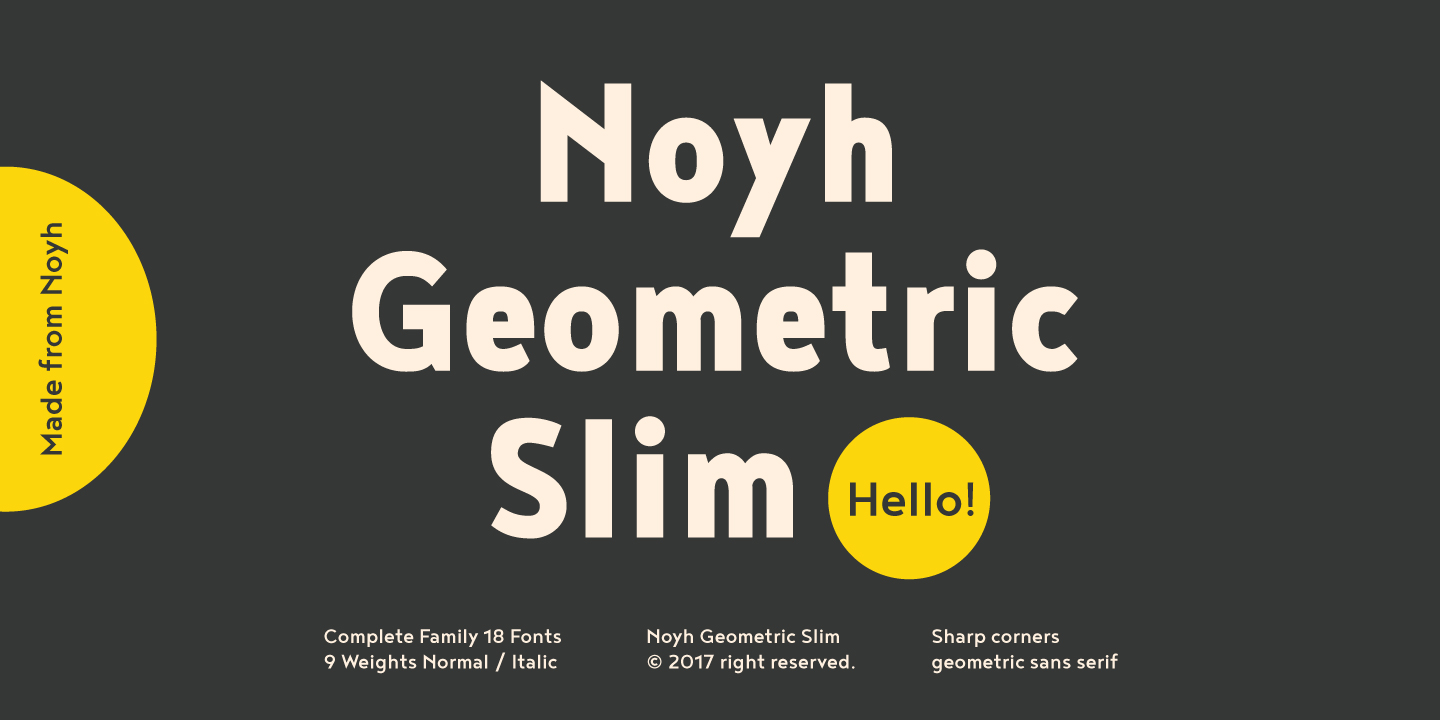 Пример шрифта Noyh Geometric Slim